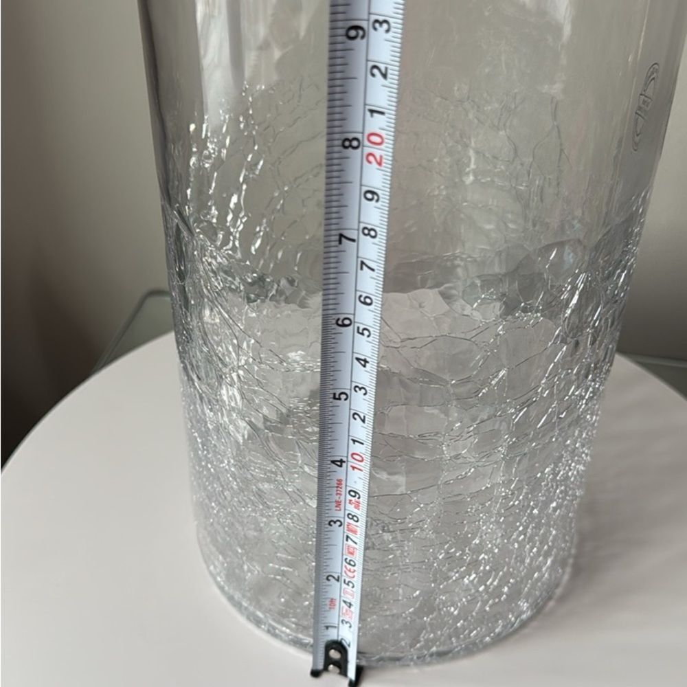 Elegant Glass Candle Holder  with Crackle Design